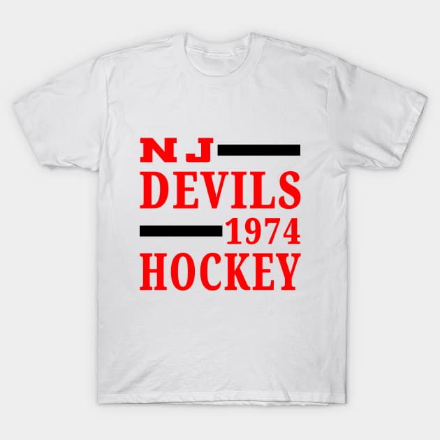 NJ Devils Hockey Classic T-Shirt by Medo Creations